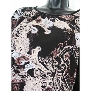 STUDIO Y WOMAN'S SHEER XL TOP FLORAL/PAISLEY.